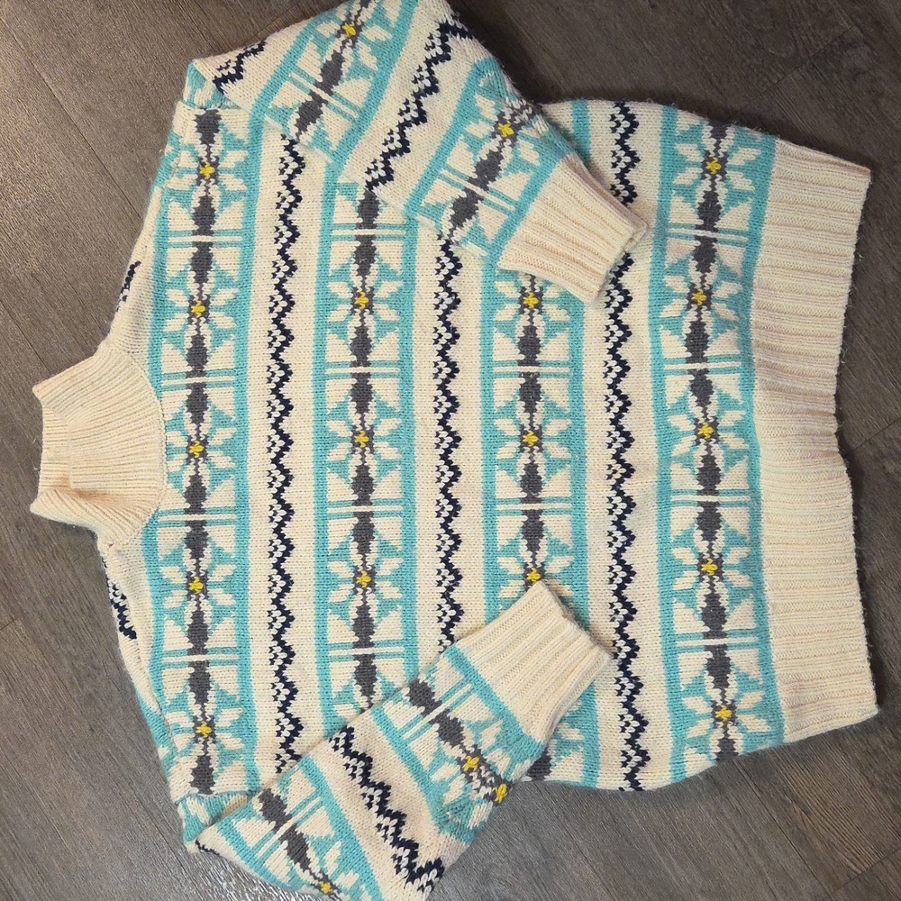 American Eagle • Fair Isle Knit Turtleneck Sweater